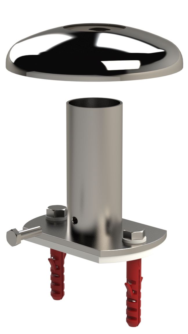 Eichenwald Montageset Modell 66 Flanschbefestigung V4A Edelstahl ø48mm 2 Stück