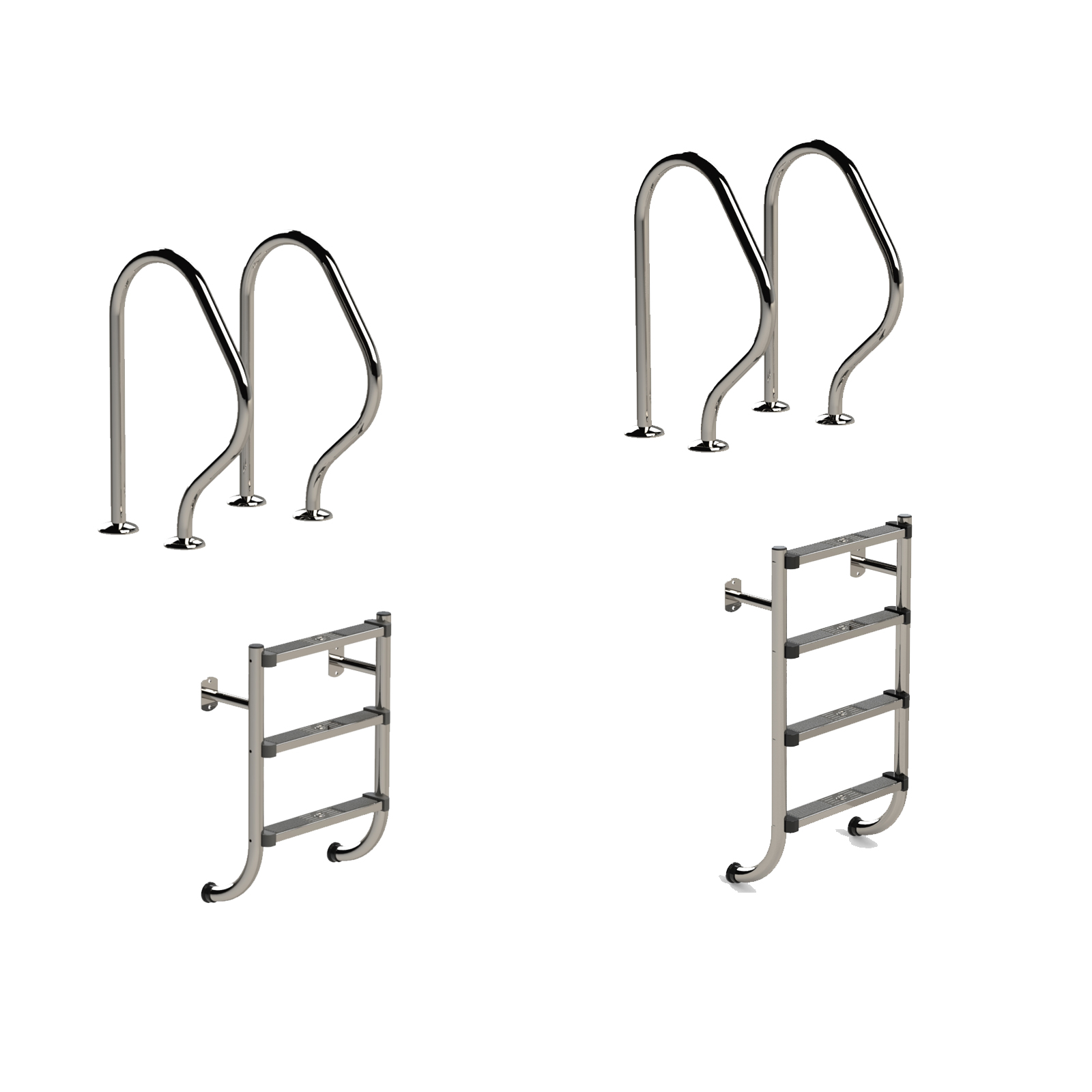 Eichenwald Poolleiter Modell 58 Geteilte Leiter mit 2 Griffbögen bis Leiterlänge 1224mm