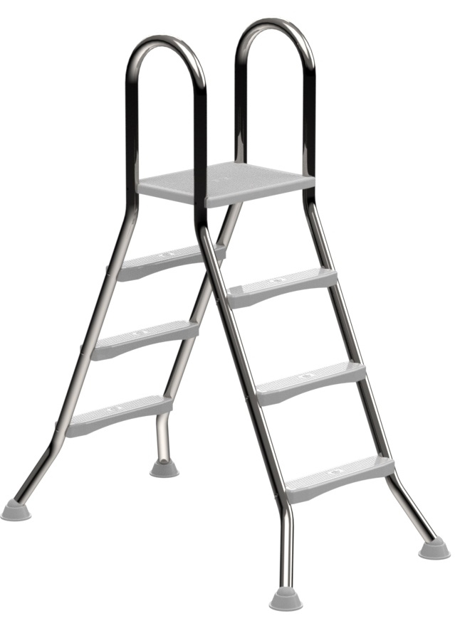 Eichenwald Poolleiter Modell 57 Hochbeckenleiter freistehend Beckenhöhe 1,00m/1,00m 3/3-Stufen