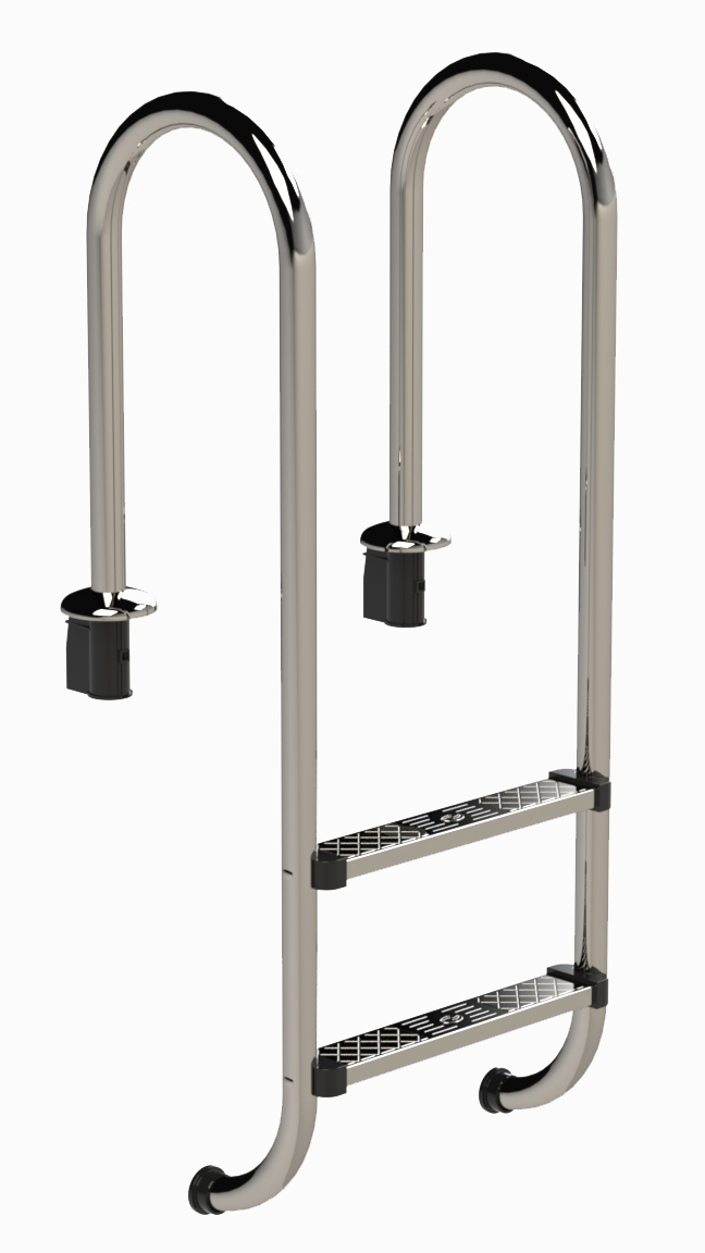 Eichenwald Poolleiter Modell 55 Tiefbeckenleiter enge Ausladung Leiterlänge 694mm 2 Stufen