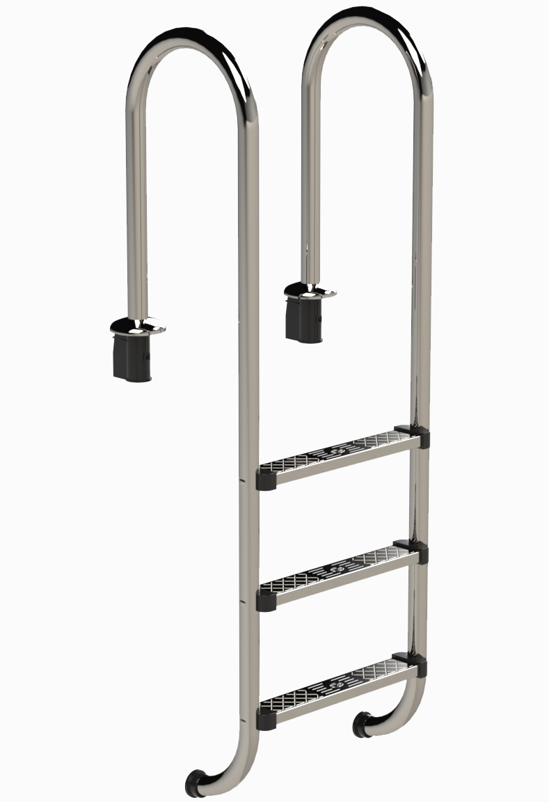 Eichenwald Poolleiter Modell 55 Tiefbeckenleiter enge Ausladung Leiterlänge 959mm 3 Stufen