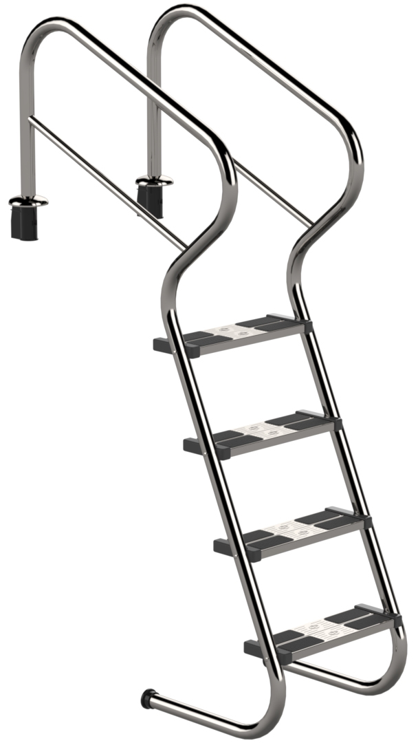 Eichenwald Poolleiter Modell 53 Treppenleiter mit Sicherheitsstufe Leiterlänge 1297mm 4 Stufen