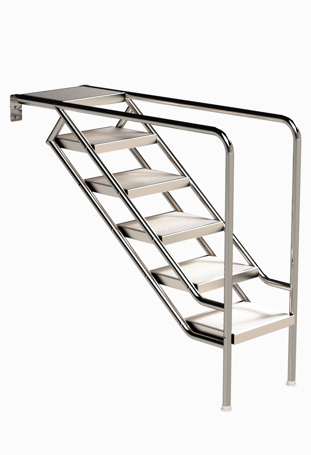 Eichenwald Pooltreppe Modell 08.3 Miami nur Unterteil Beckentiefe 1599mm 6 Edelstahl-Waffelblech-Stufen