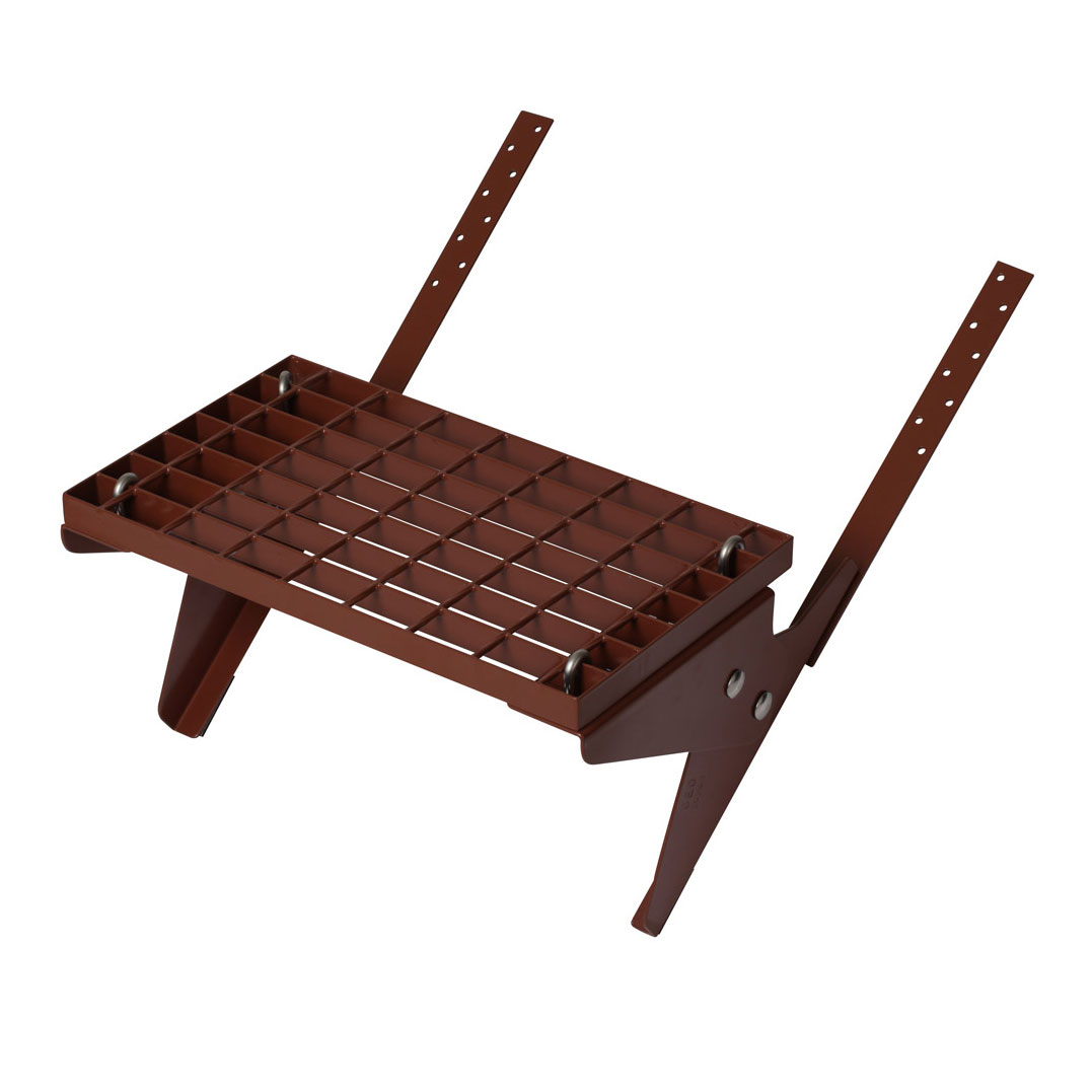 Dachtritt-Set 42x25cm, Schraub-Montage, rotbraun