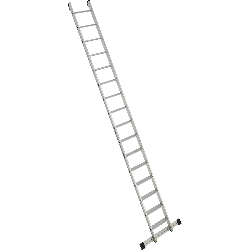 Euroline Premium 30174 Alu Stufenanlegeleiter mit integriertem Anlegegummi 16 Stufen