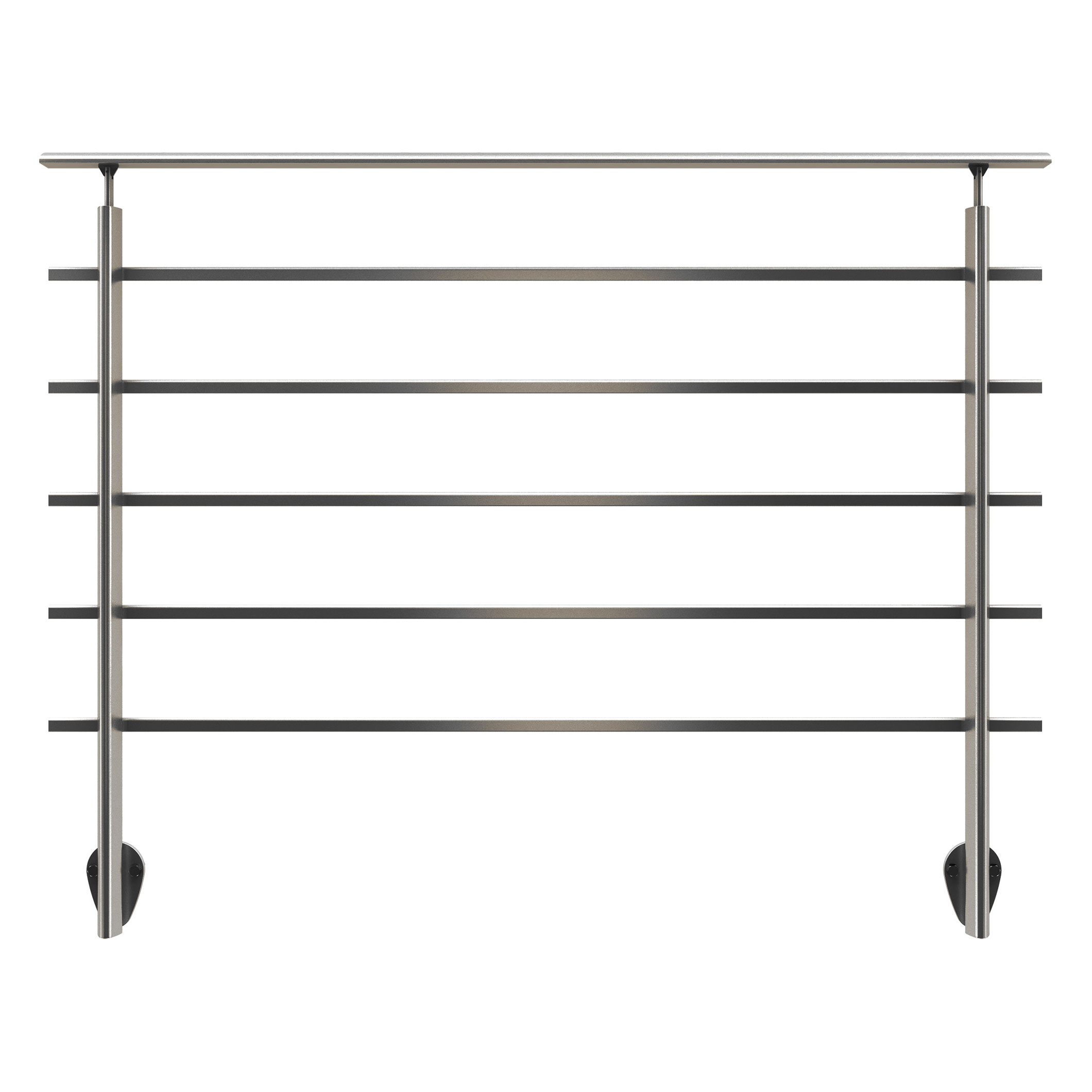 Dolle Brüstungsgeländer zur Wandmontage 1,5m Aluminium dark grey Pfosten, Stäbe und Handlauf tropfenförmig