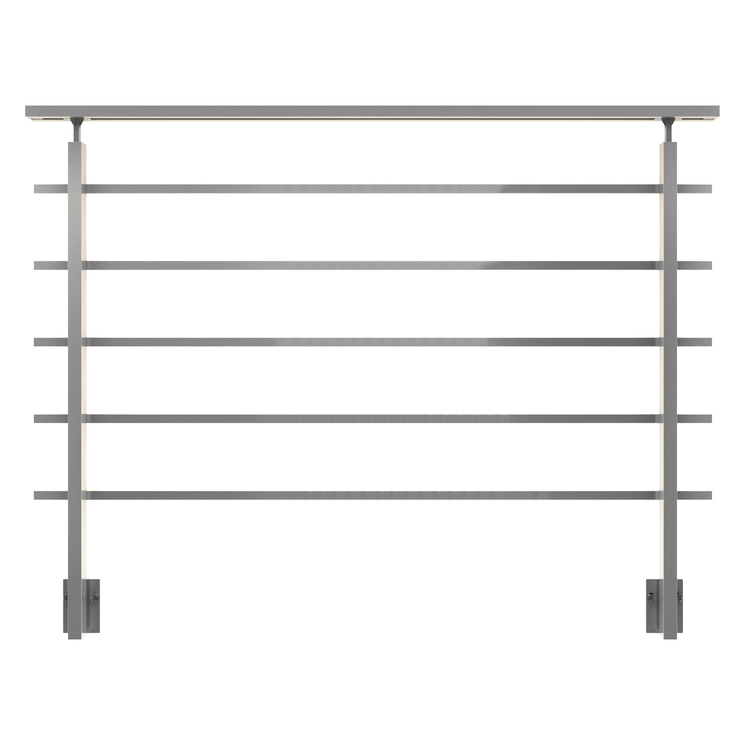 Dolle Brüstungsgeländer zur Wandmontage 1,5m Aluminium dark grey Pfosten, Stäbe und Handlauf rechteckig