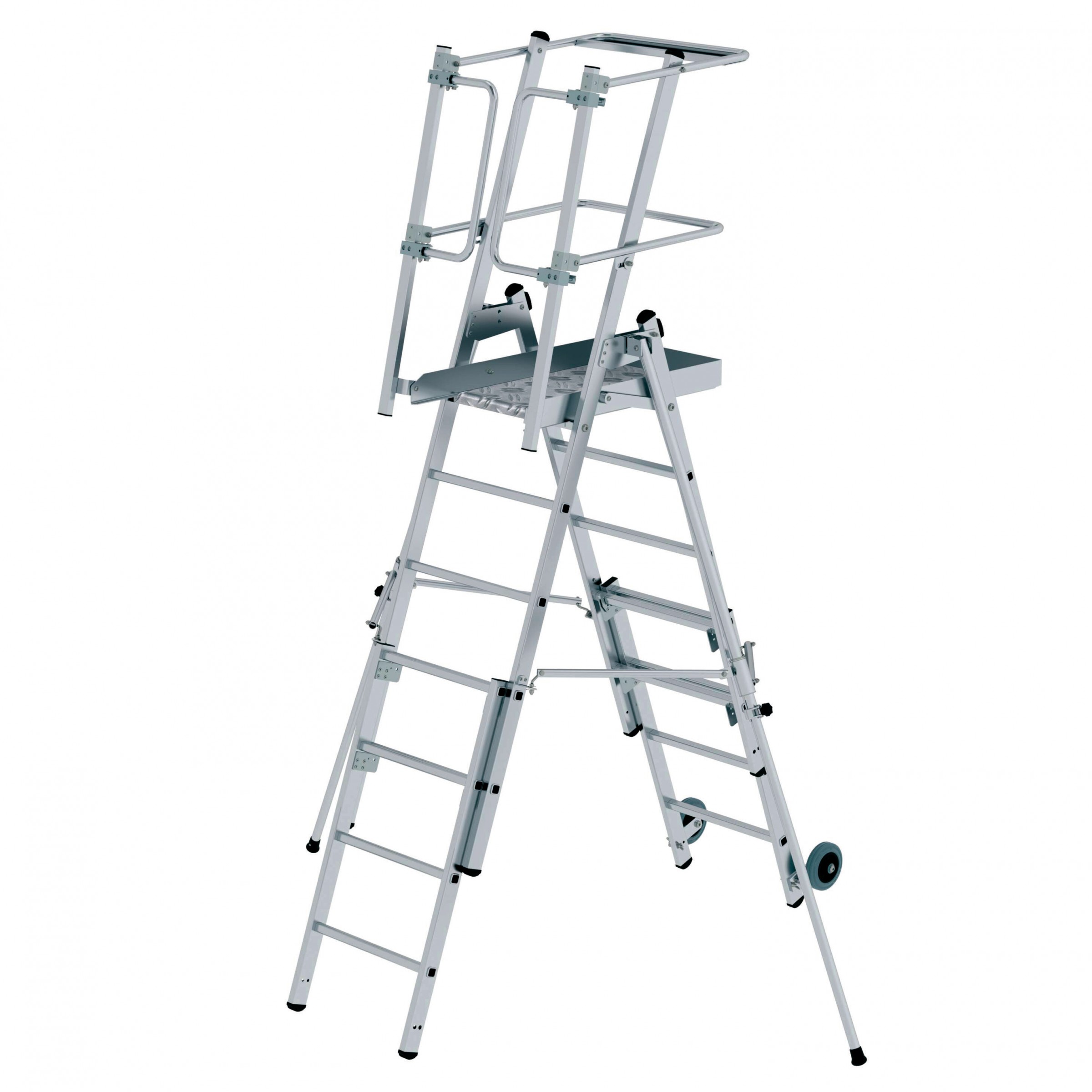 MUNK Plattformleiter FlexxStep 5 Sprossen mit Teleskopaufsatz plus 3 Sprossen