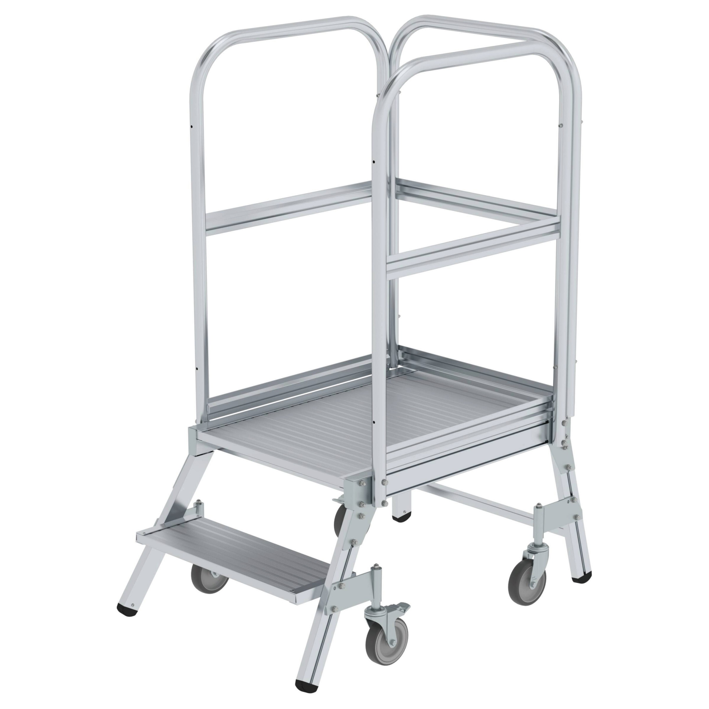 MUNK Podestleiter fahrbar Aluminium geriffelt 2 Stufen