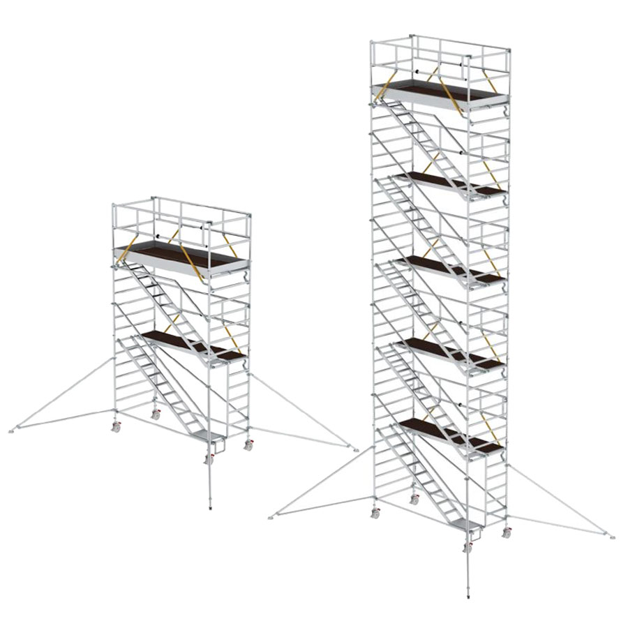 MUNK Rollgerüst SG mit Schrägaufstiegen und Ausleger