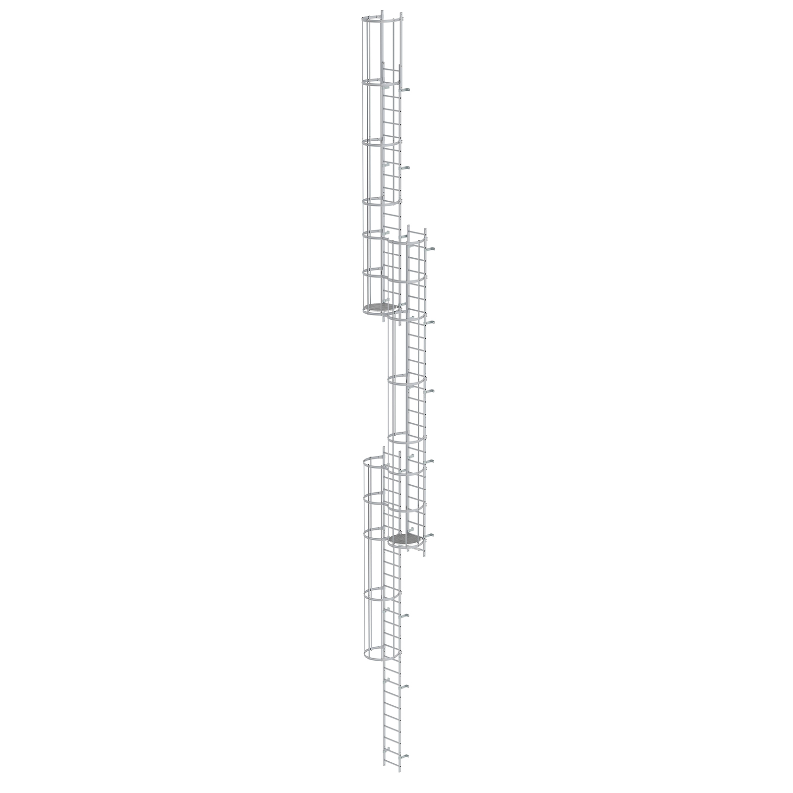 MUNK ortsfeste Steigleitern Aluminium eloxiert, 15,96m SH PG2