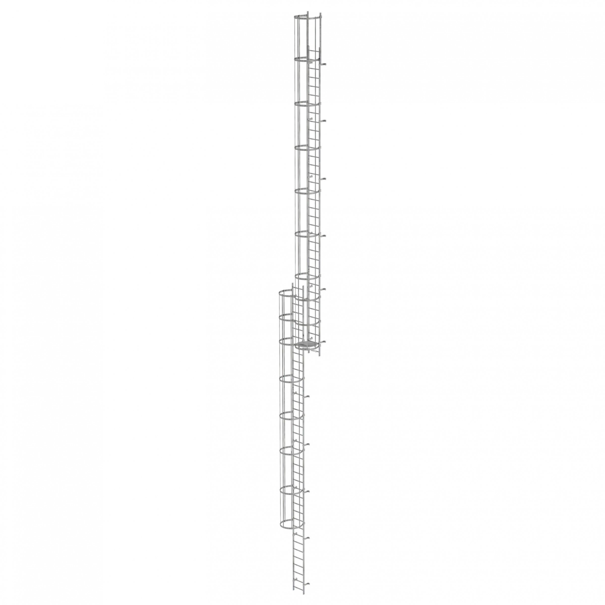 MUNK ortsfeste Steigleitern Stahl verzinkt, 18,76m SH PG2