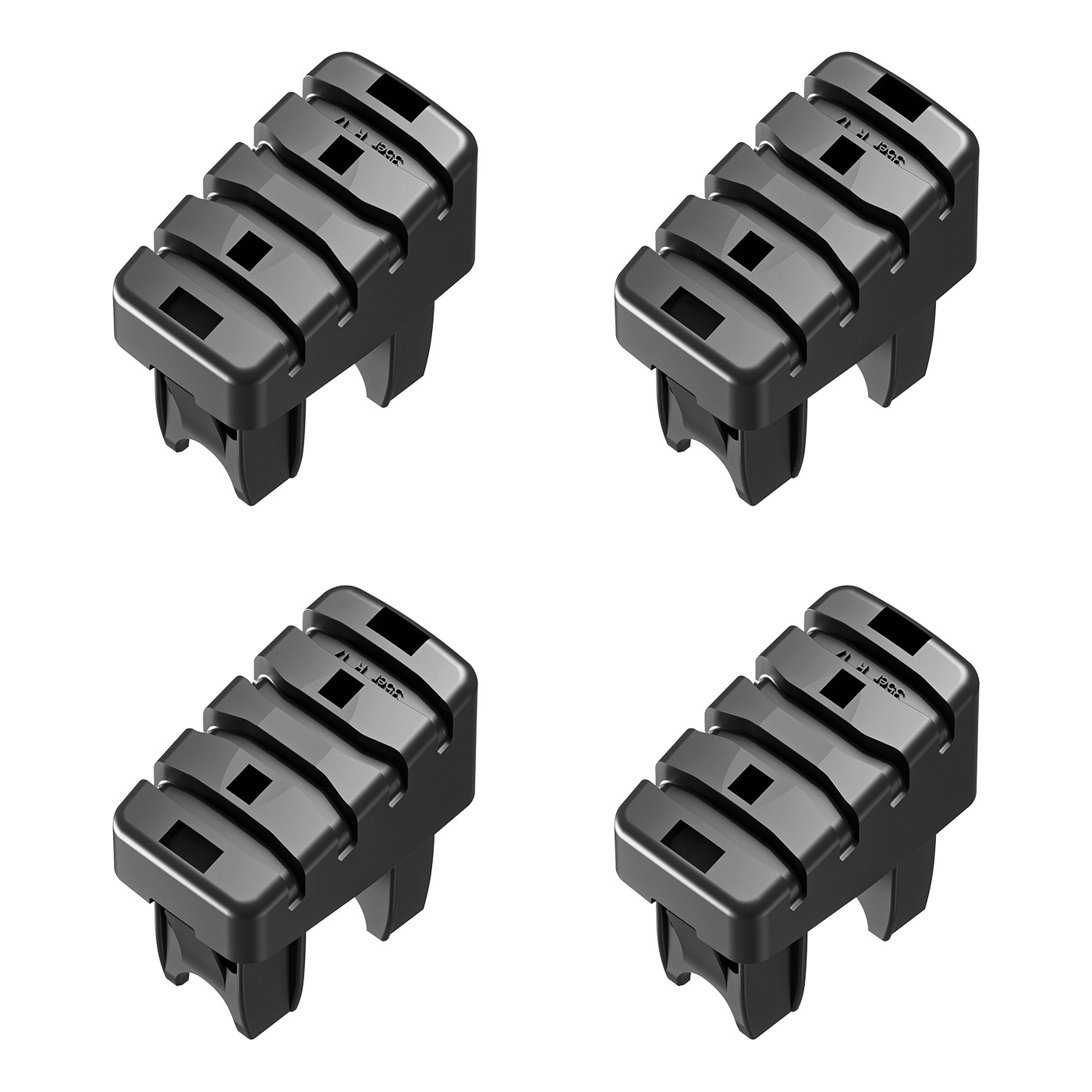 Hailo Fuß-Set 4 Stück Steig- & Stützholm für Hailo Stehleitern mit 35x20/43x20mm Holm (ab Bj. 01/2015)