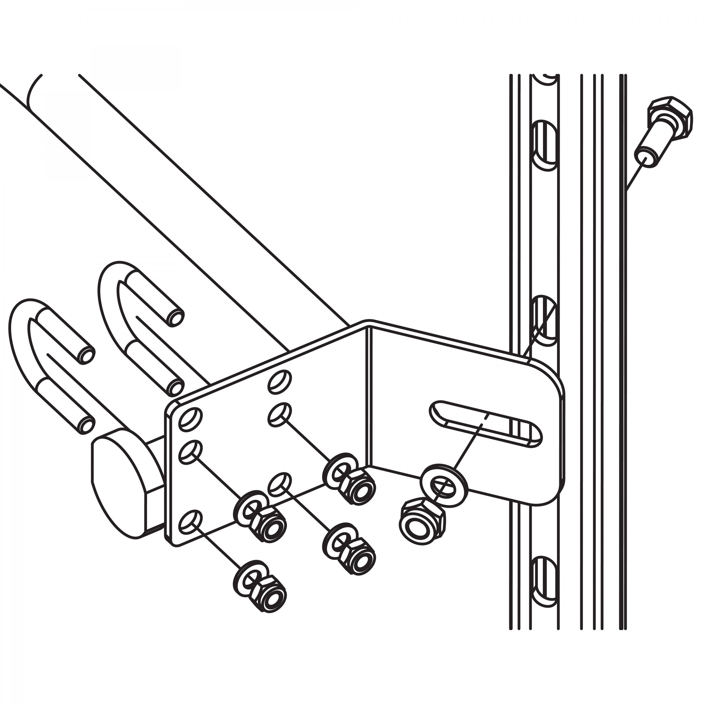 Hailo H-50 Halterung am Steigbügel ohne Aufkantung aus Edelstahl