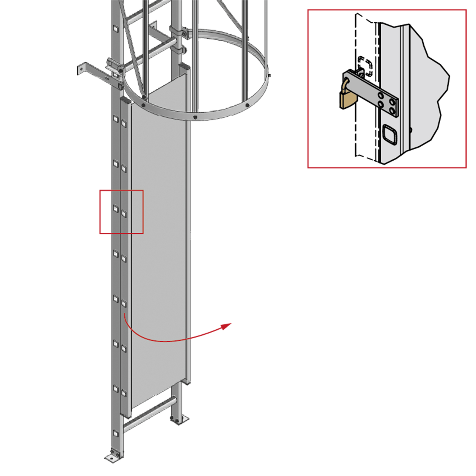 Hymer Aufstiegssperre abschließbar Alu