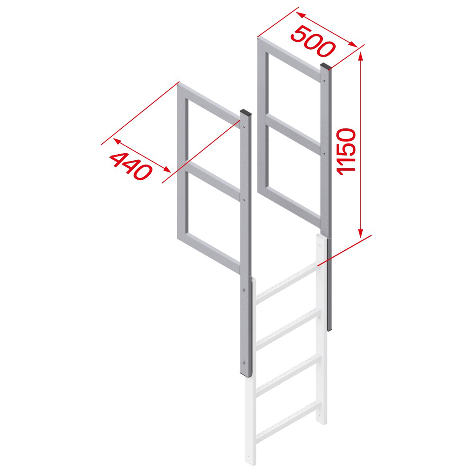 Hymer Ausstiegsholm mit Geländeransatz Stahl verzinkt
