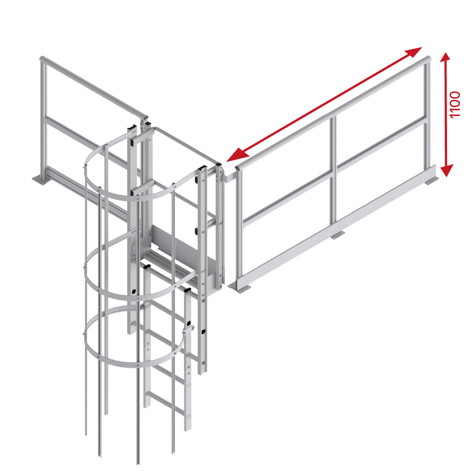 Hymer Geländer für Ausstieg Alu oder Stahl verzinkt 1,09-2m Länge