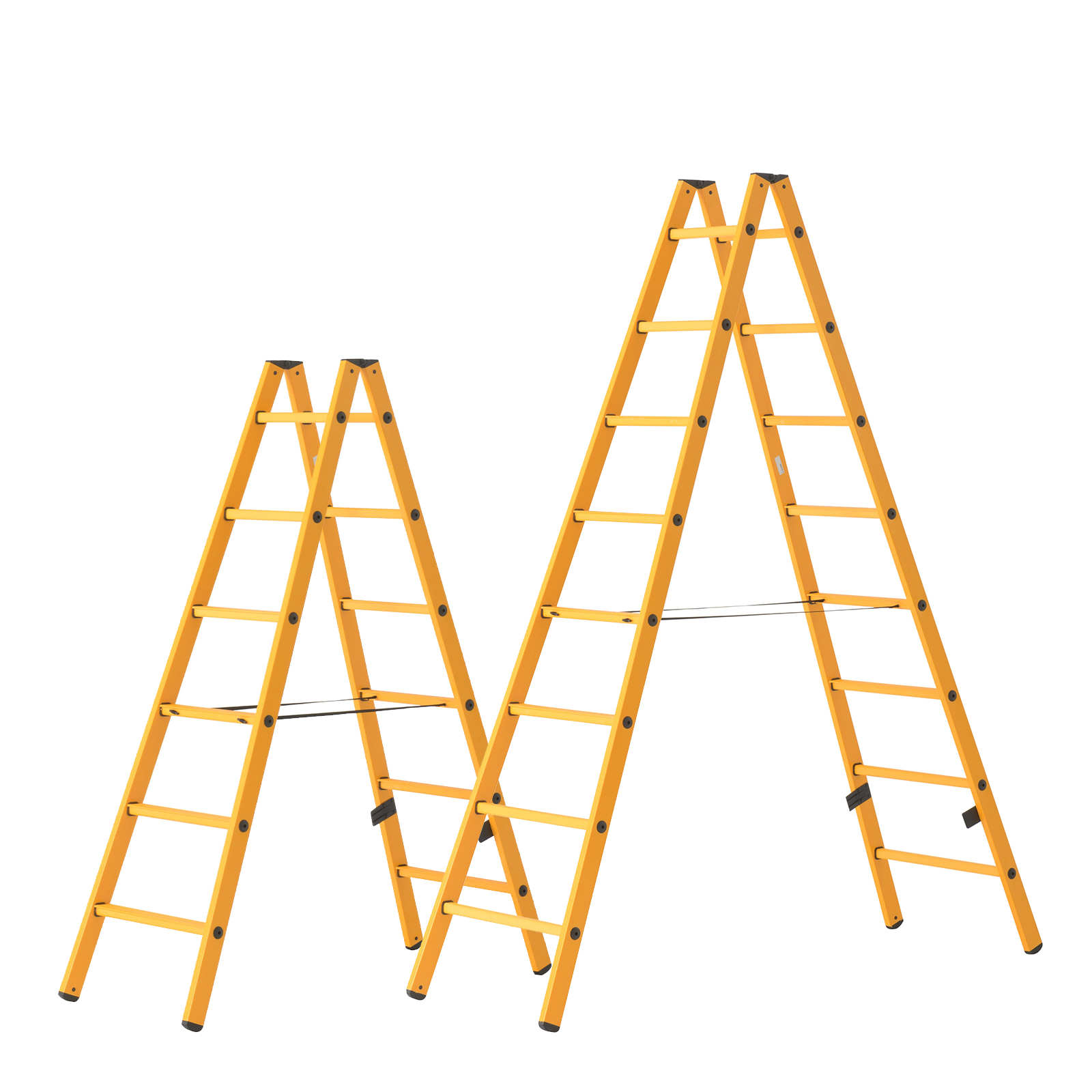 Hymer GFK Sprossenstehleiter mit Komfortsprossen zweiseitig begehbar