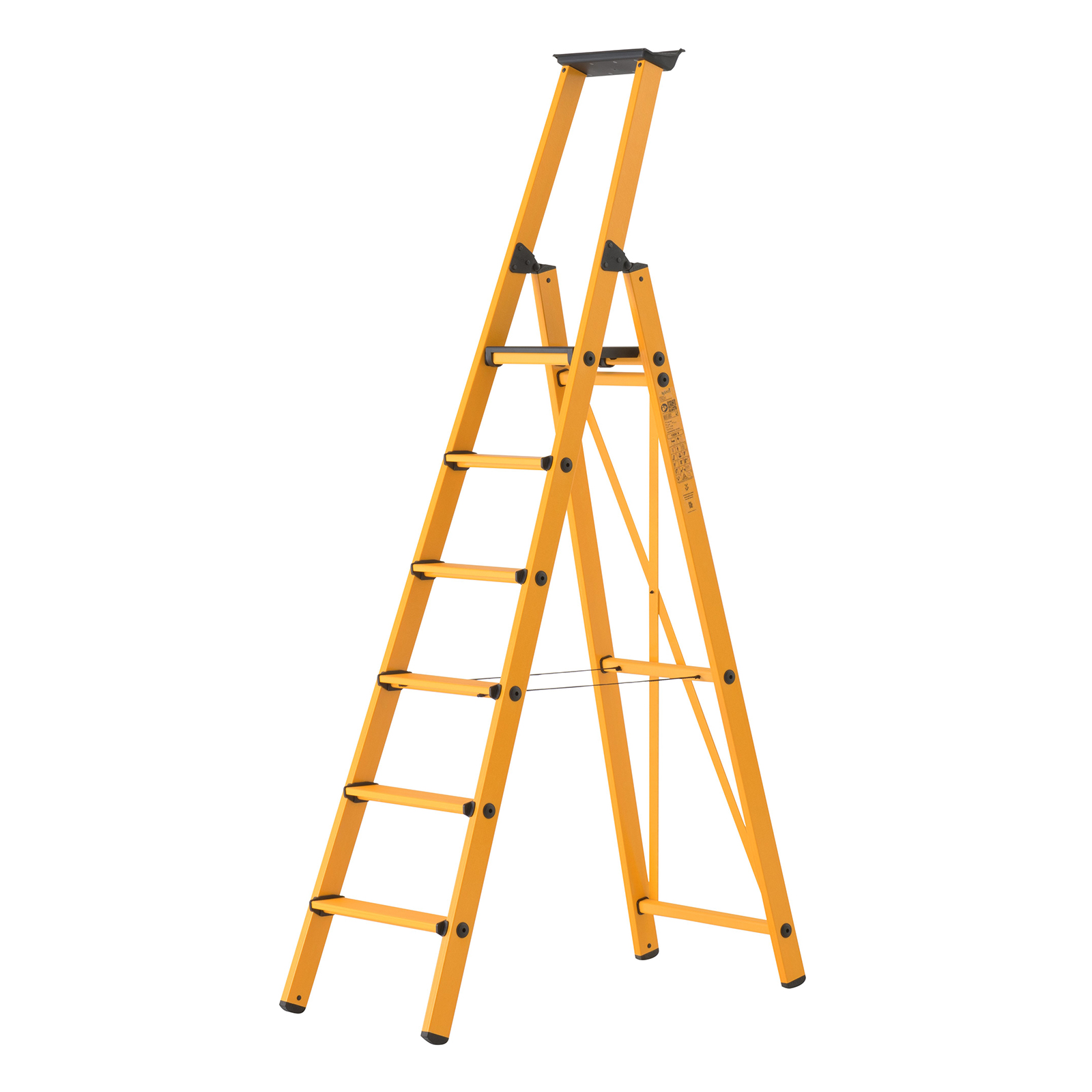 Hymer GFK Stufenstehleiter mit Plattform 6 Stufen