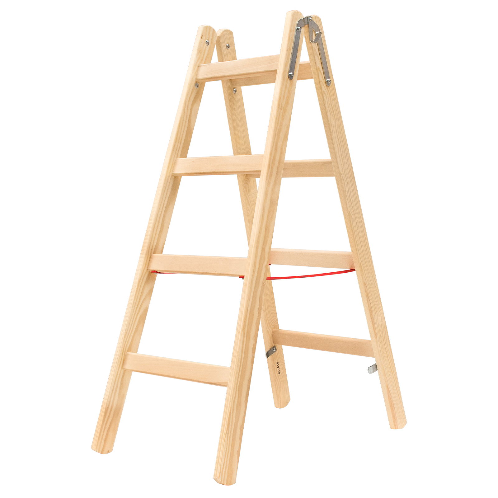 Hymer Holz Sprossenstehleiter mit Eimerhaken 2x4 Sprossen