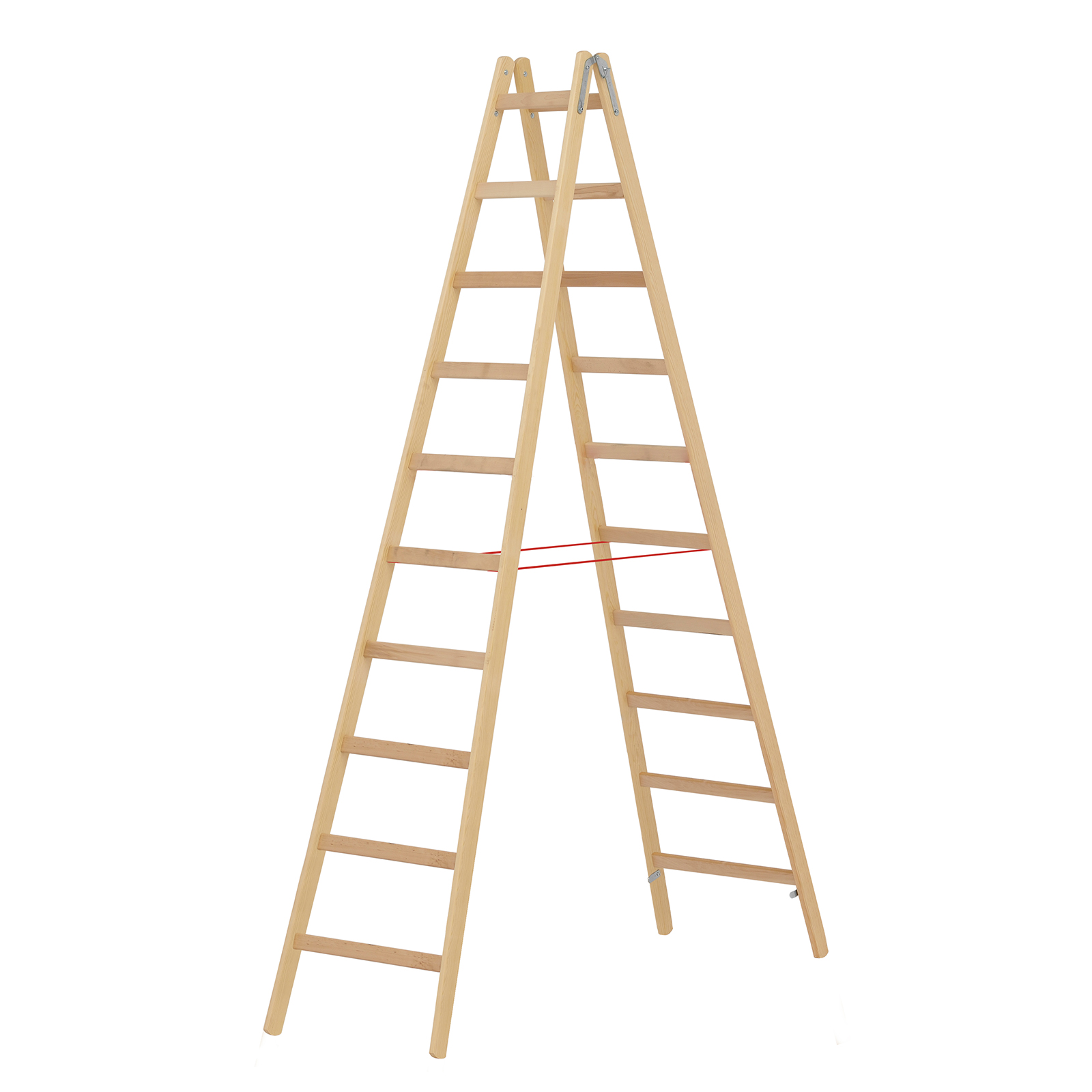 Hymer Holz Sprossenstehleiter mit Eimerhaken 2x10 Sprossen