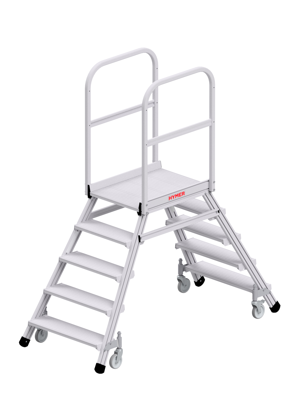 Hymer Podesttreppe 6189 fahrbar zweiseitig begehbar 2x5 Stufen