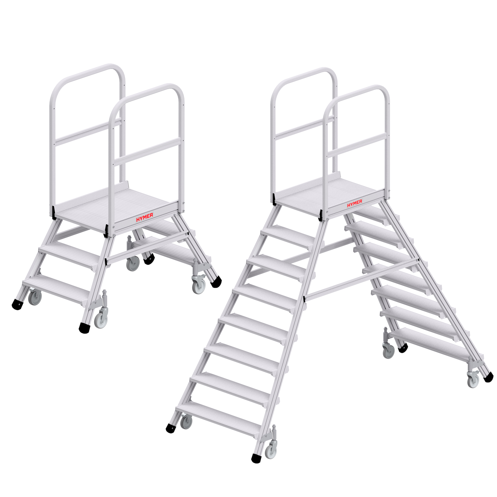 Hymer Podesttreppe 6189 fahrbar zweiseitig begehbar 3-8 Stufen