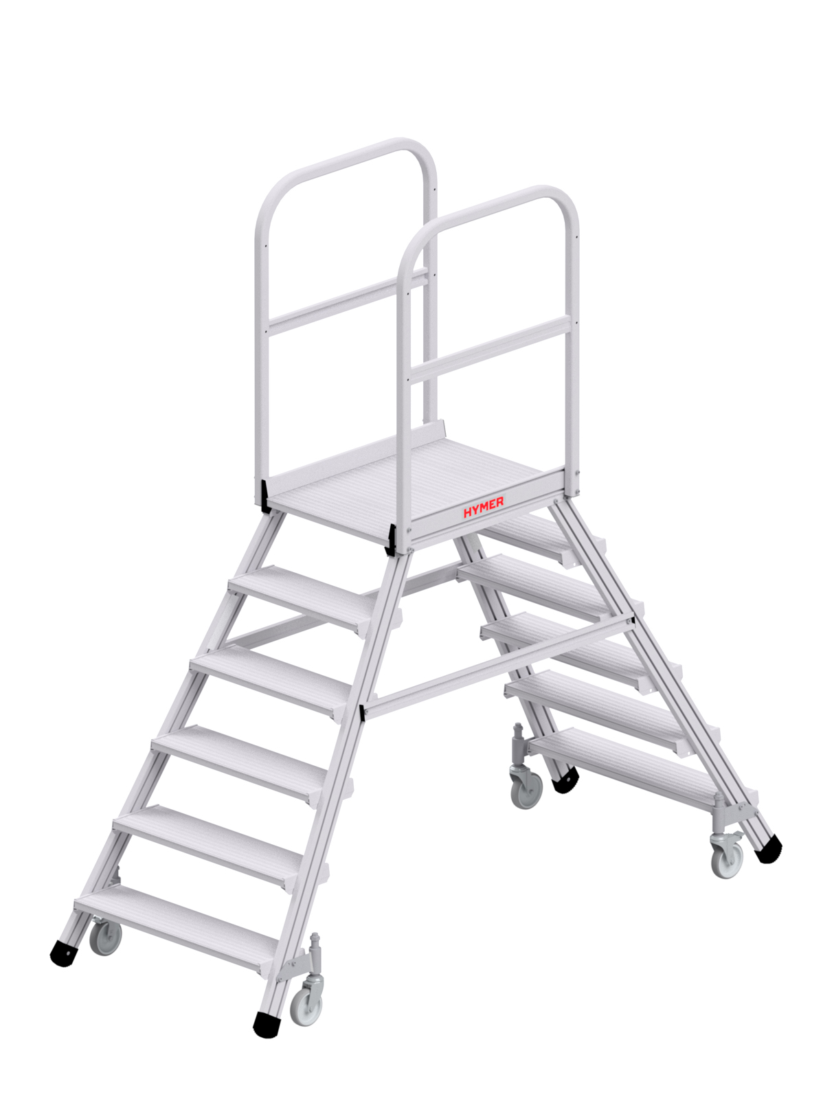 Hymer Podesttreppe 6189 fahrbar zweiseitig begehbar 2x6 Stufen