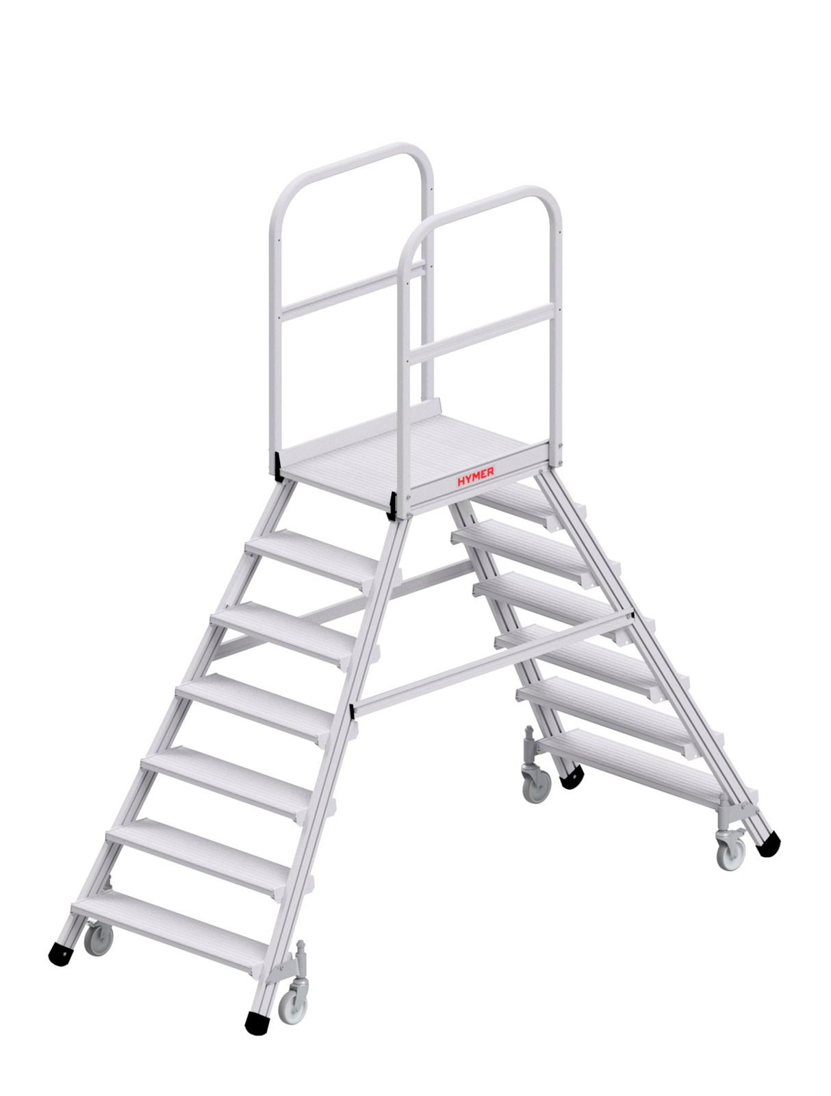 Hymer Podesttreppe 6189 fahrbar zweiseitig begehbar 2x7 Stufen