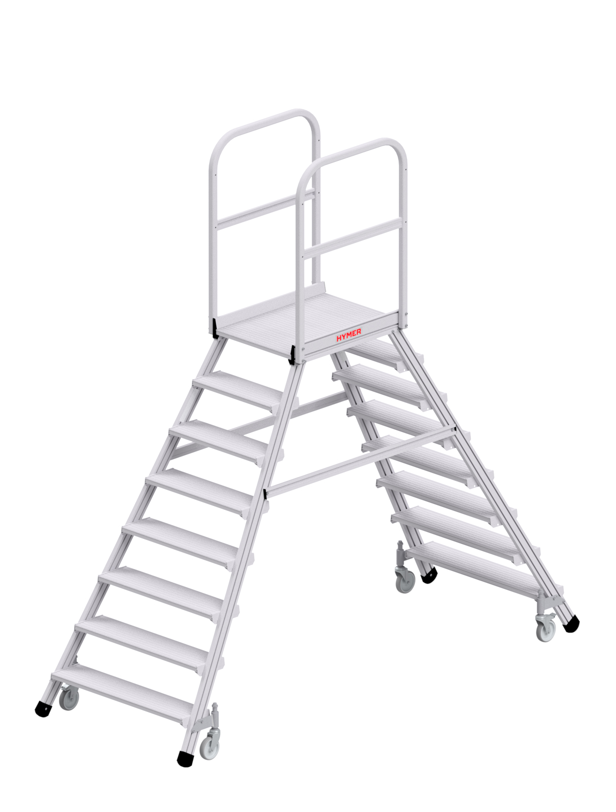 Hymer Podesttreppe 6189 fahrbar zweiseitig begehbar 2x8 Stufen