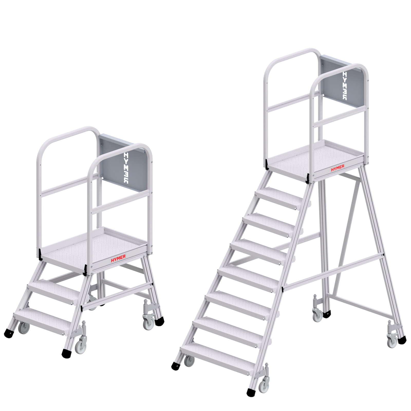 Hymer Podesttreppe 6388 R13 fahrbar einseitig begehbar 3-8 Stufen