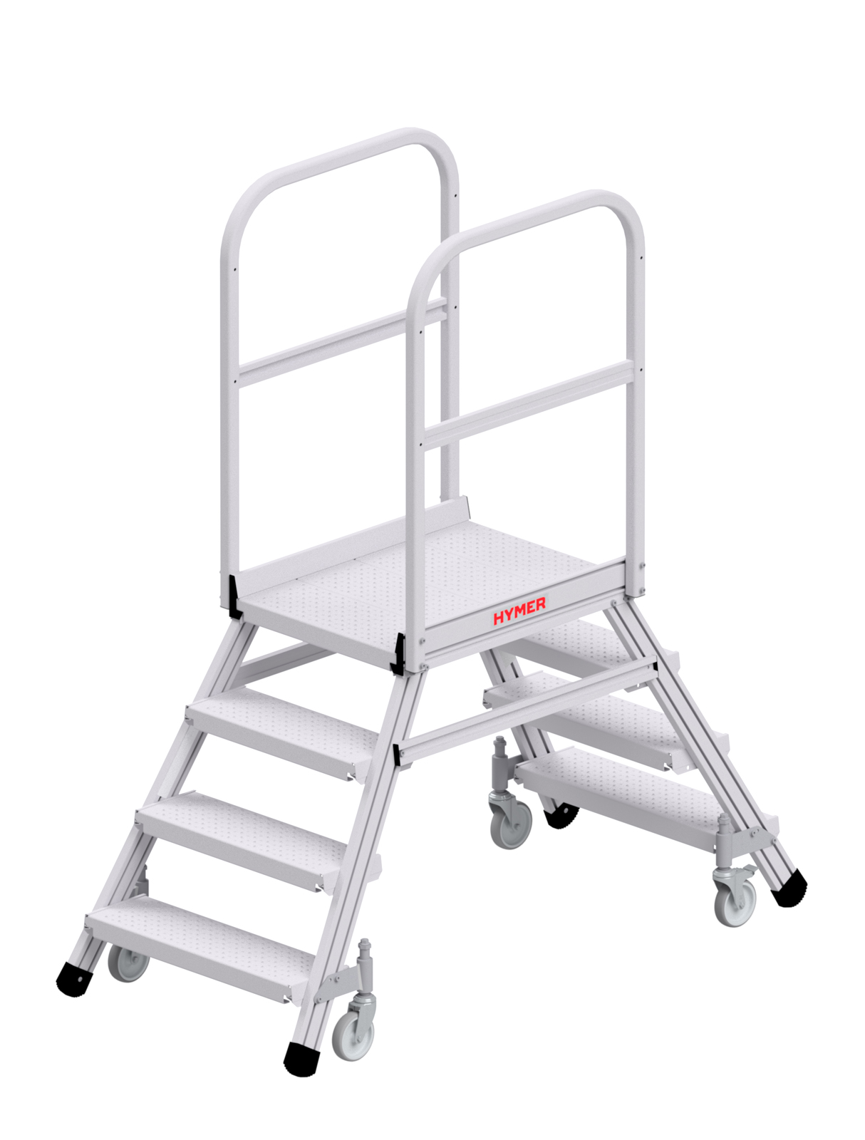 Hymer Podesttreppe 6389 R13 fahrbar zweiseitig begehbar 2x4 Stufen