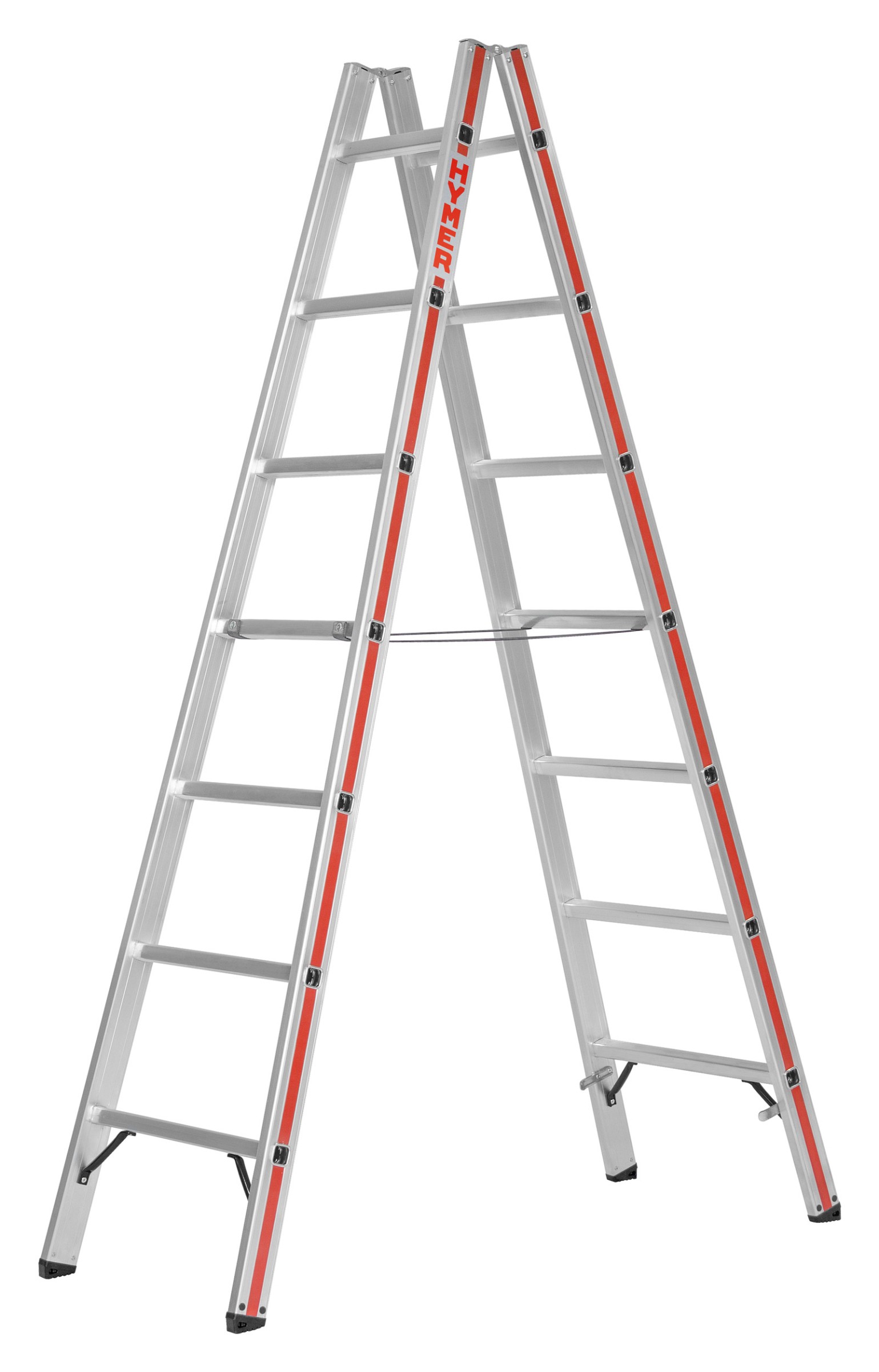 Hymer Sprossenstehleiter mit profiliertem Strangpressprofil 2x6 Sprossen