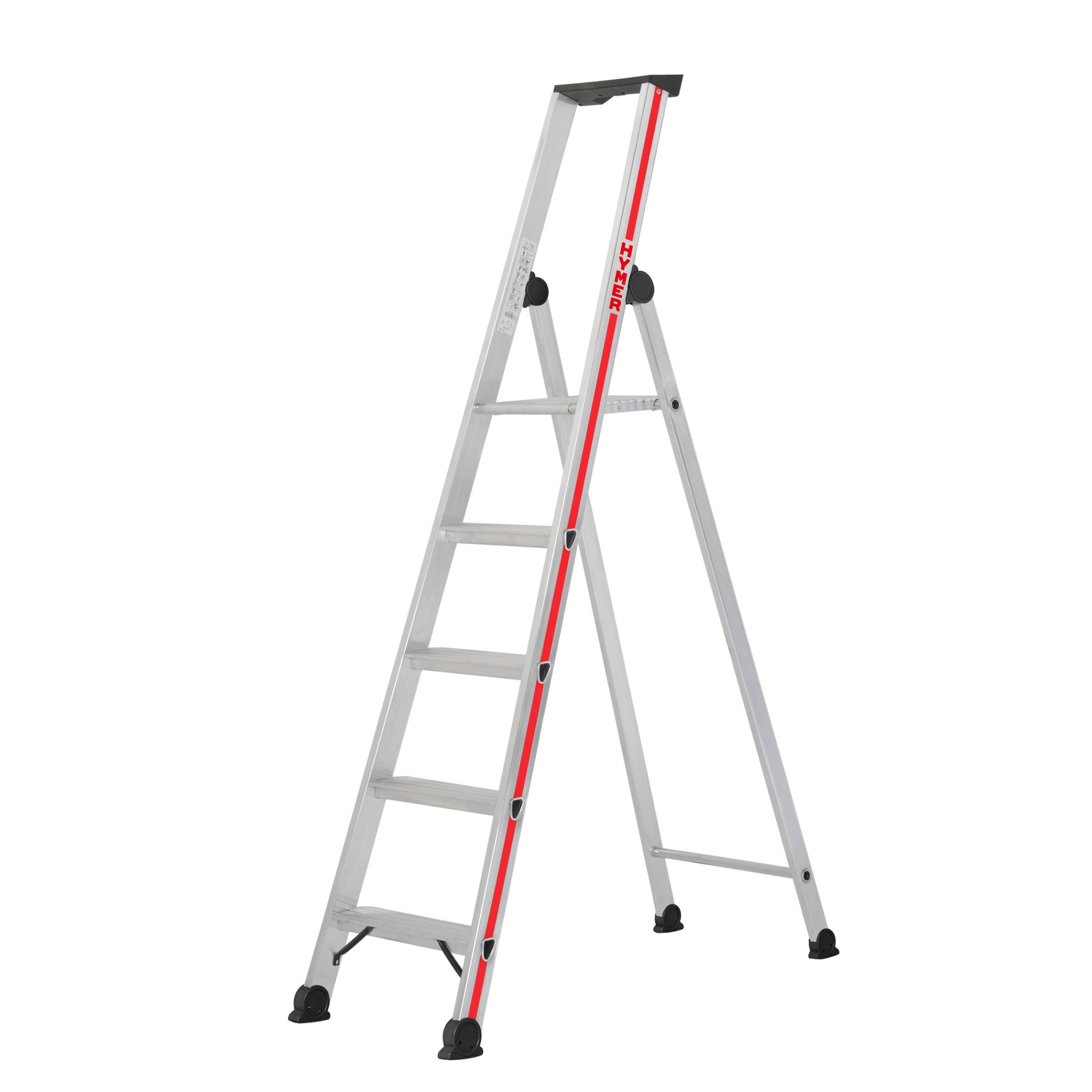 Hymer Stufenstehleiter mit Plattform und Ablageschale