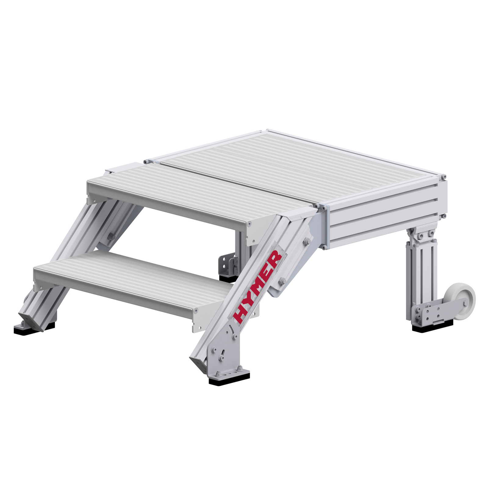 Hymer Treppenpodest mit großflächiger Plattform und 2 Rollen 0,6m Stufenbreite 2 Stufen