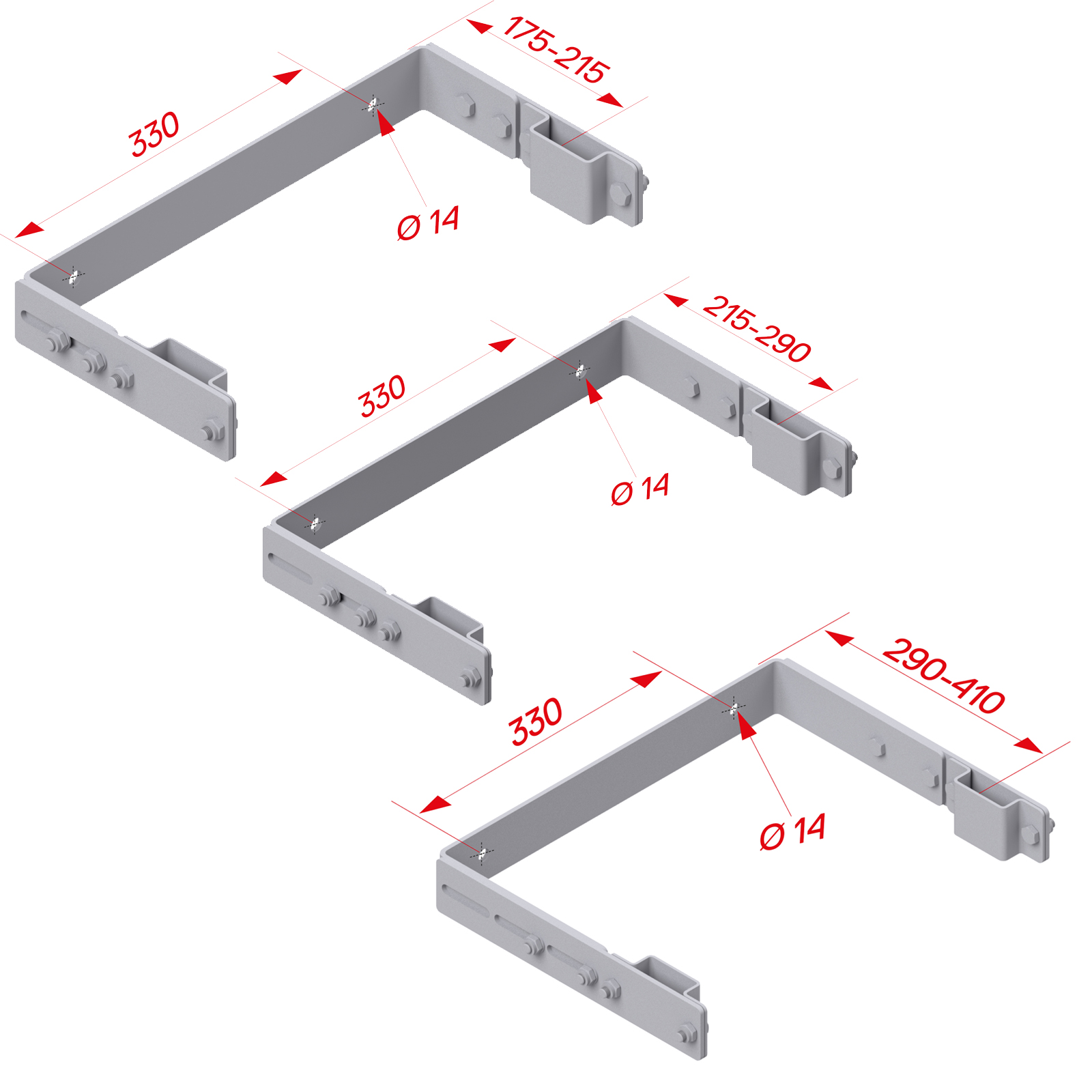Hymer Wandhalter Stahl verzinkt verstellbar