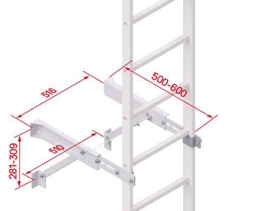 Hymer Wandkonsole Alu verstellbar Verstellbereich 500-600mm Breite
