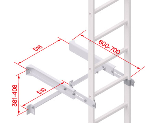 Hymer Wandkonsole Alu verstellbar Verstellbereich 600-700mm Breite