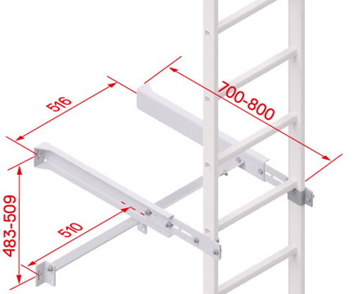 Hymer Wandkonsole Alu verstellbar Verstellbereich 700-800mm Breite