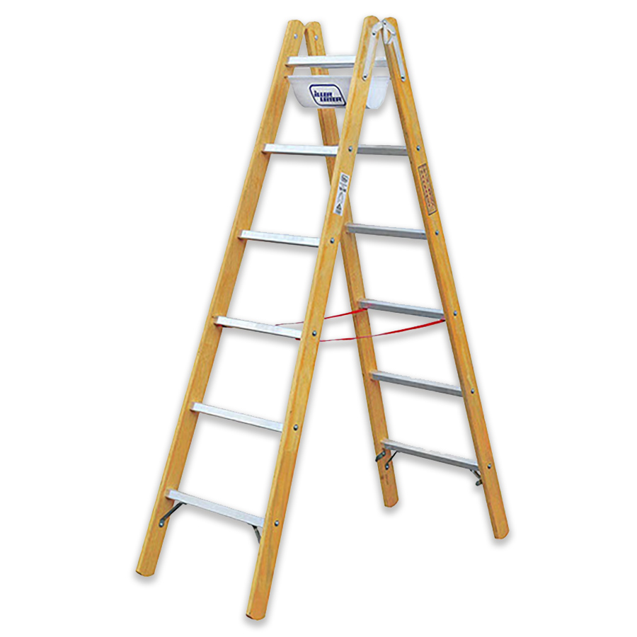 Iller Holzleiter Stufen Anlegeleiter 6-12 Stufen Leiter