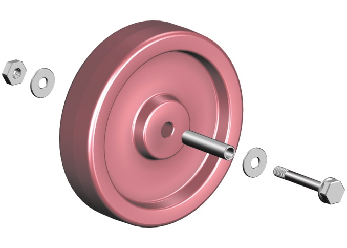 Layher Ersatzteil für Fahrgerüst PA-Rad inklusive Achse für 1267200