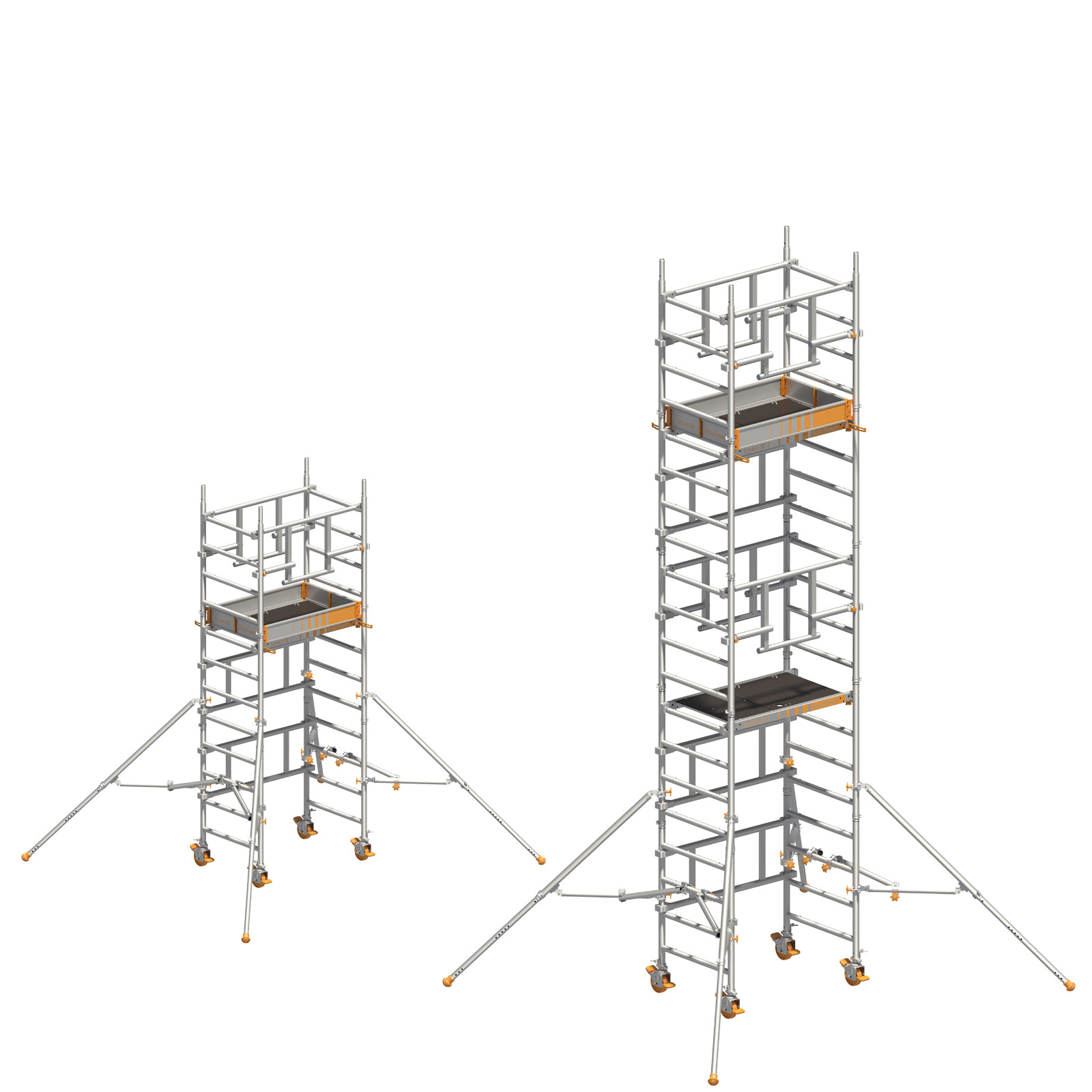 Layher Rollgerüst Solotower mit dem Sicherheitsaufbau P2 Safety Plus