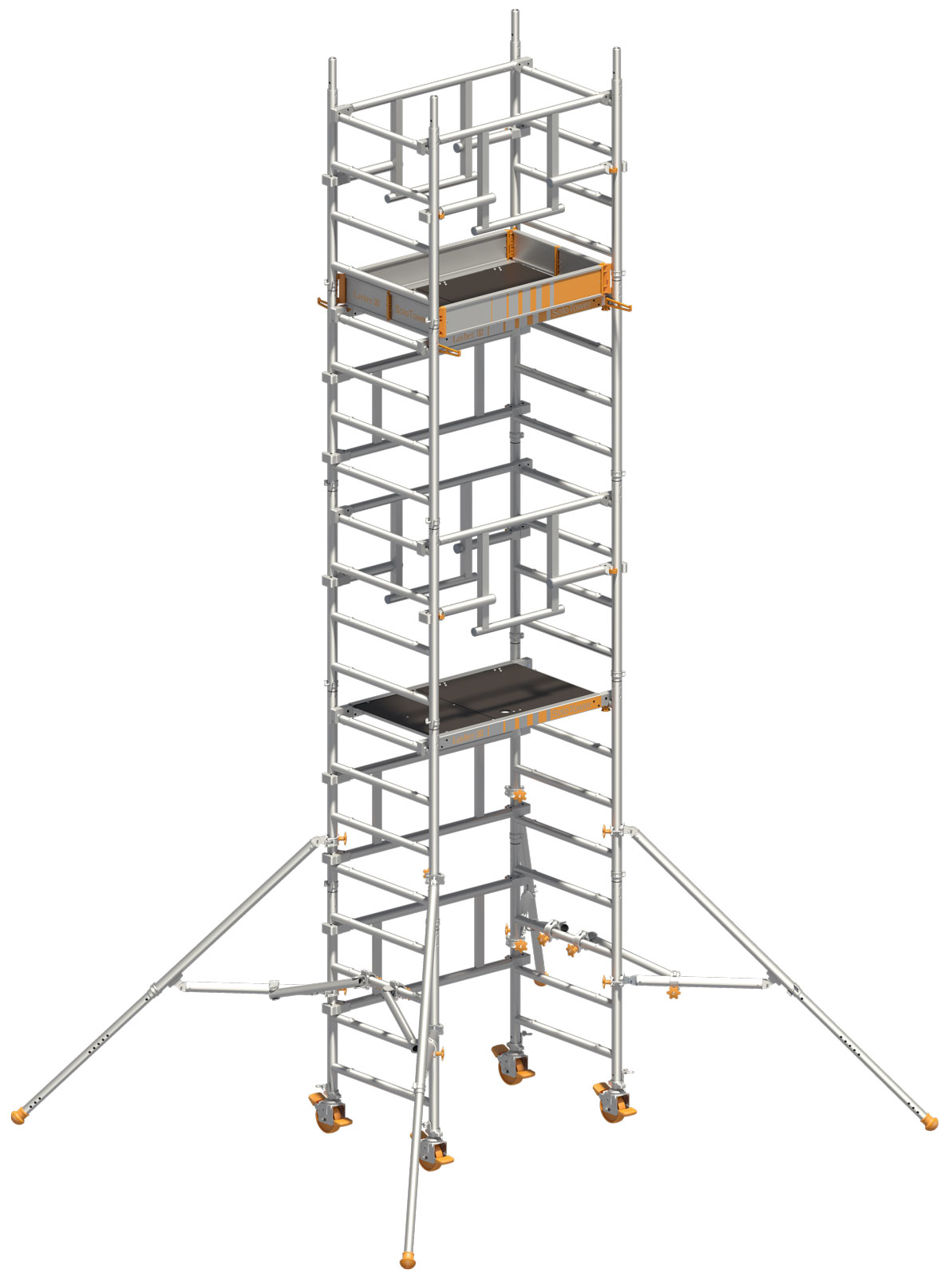 Layher Rollgerüst Solotower mit dem Sicherheitsaufbau P2 Safety Plus 6,15m AH