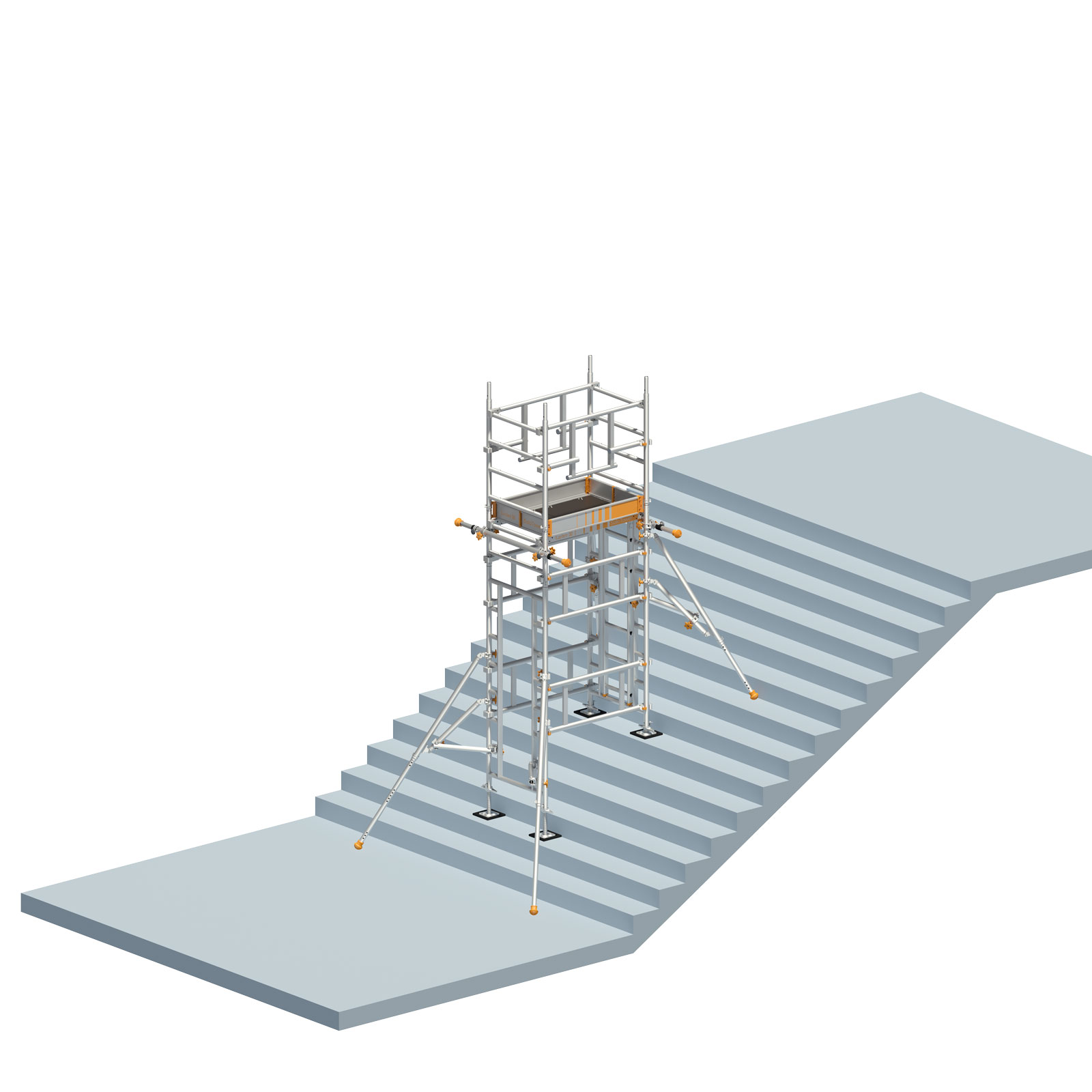 Layher Treppen-Kit für Fahrgerüst SoloTower P2 SafetyPlus mit 2 Durchgängen 4,65m AH