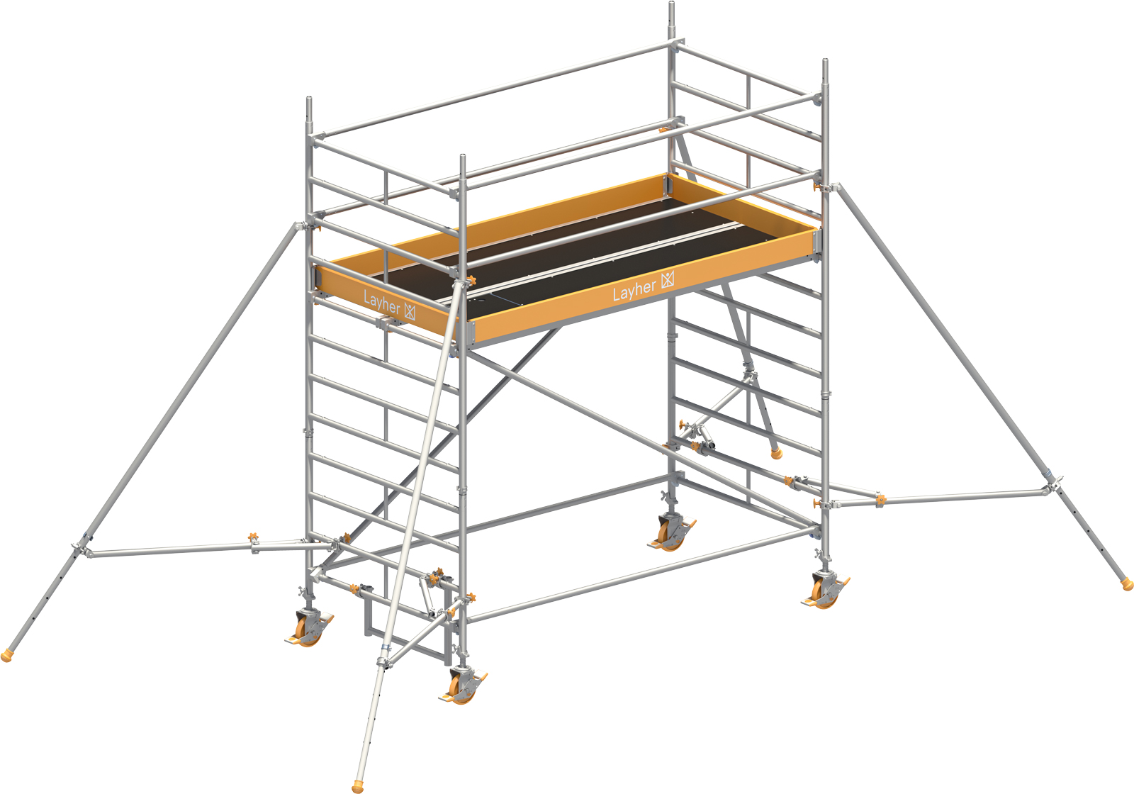 Layher Rollgerüst Uni Breit P2 mit Gerüststützenlänge 2,60m, 4,20m AH