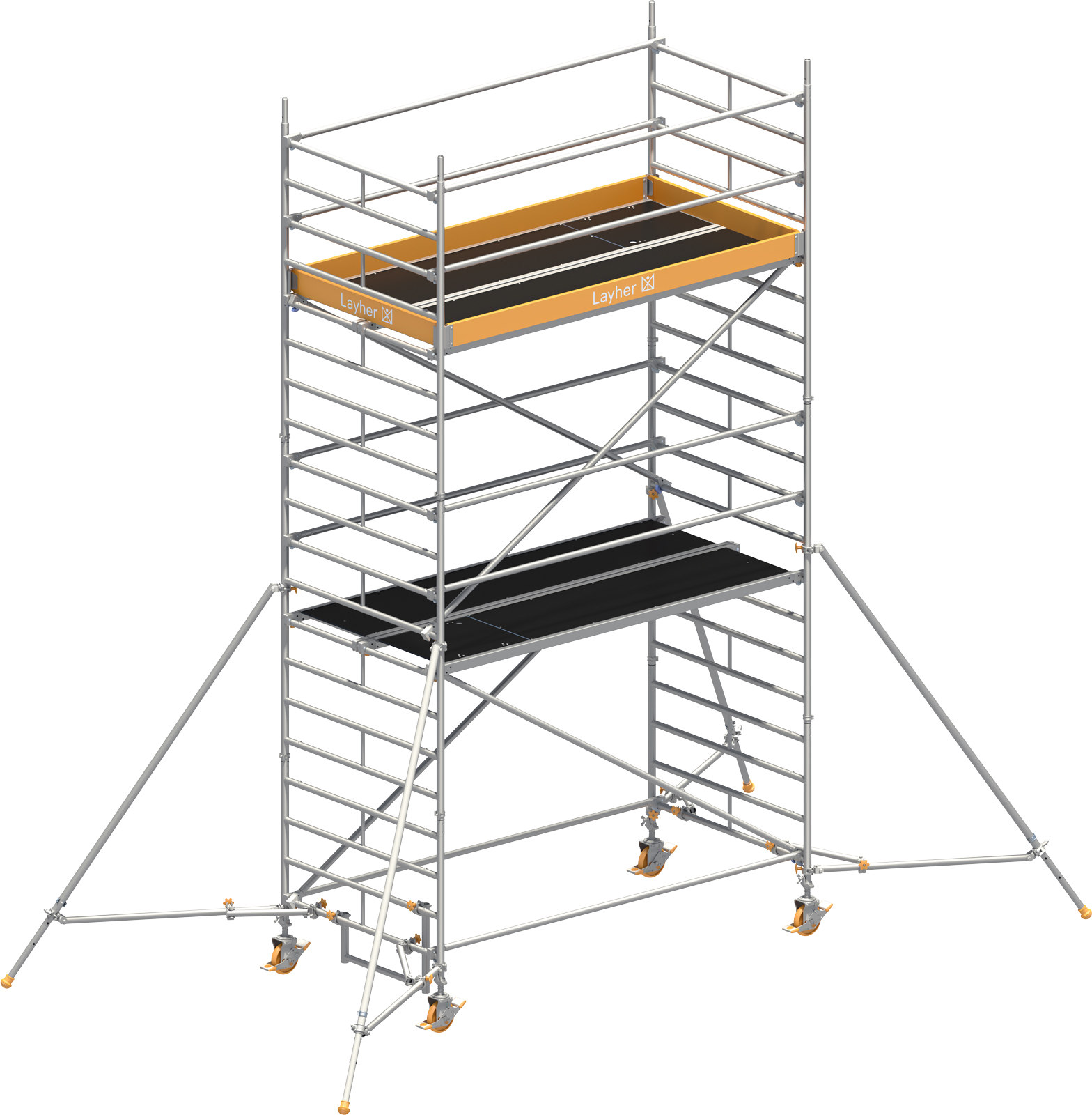 Layher Rollgerüst Uni Breit P2 mit Gerüststützenlänge 2,60m, 6,20m AH