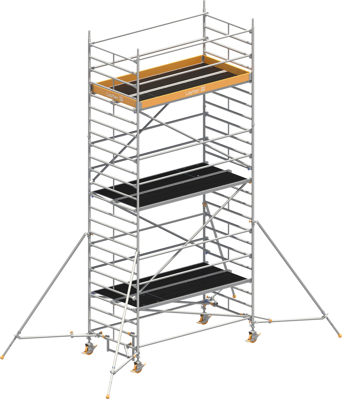 Layher Rollgerüst Uni Breit P2 mit Gerüststützenlänge 2,60m, 7,20m AH