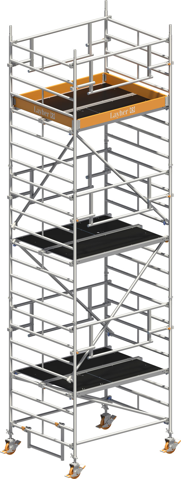 Layher Rollgerüst Uni Kompakt P2 Safety Plus mit Doppelgeländer 7,20m AH