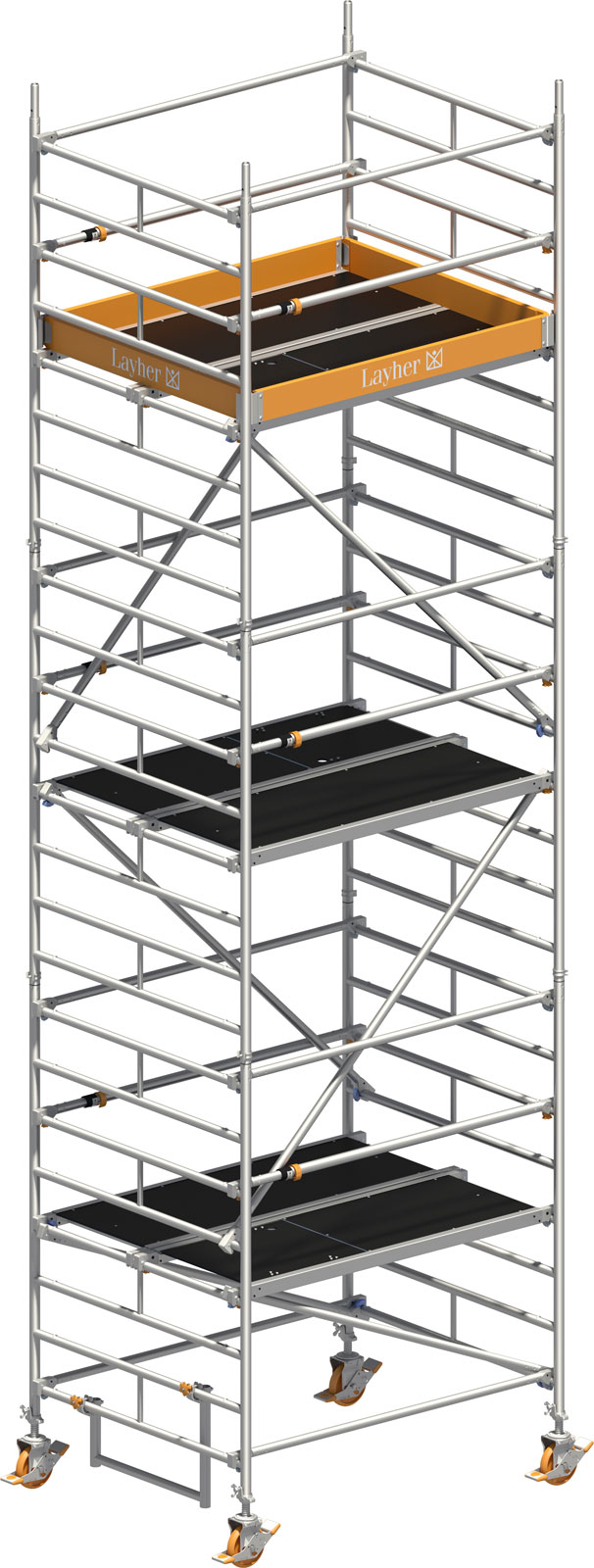 Layher Rollgerüst Uni Kompakt P2 mit Uni Telegeländer 7,20m AH