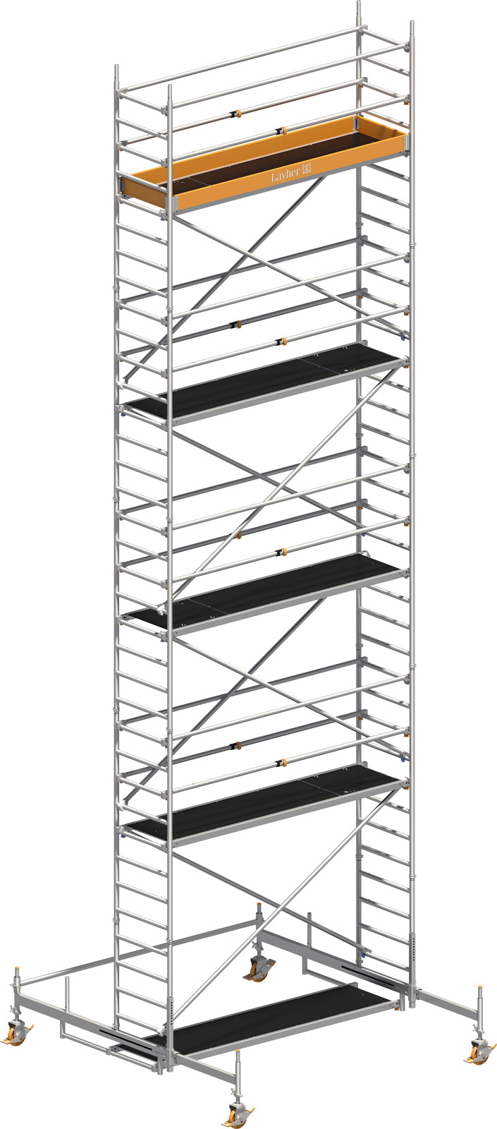 Layher Rollgerüst Uni Standard P2 mit Uni Telegeländer 10,38m AH